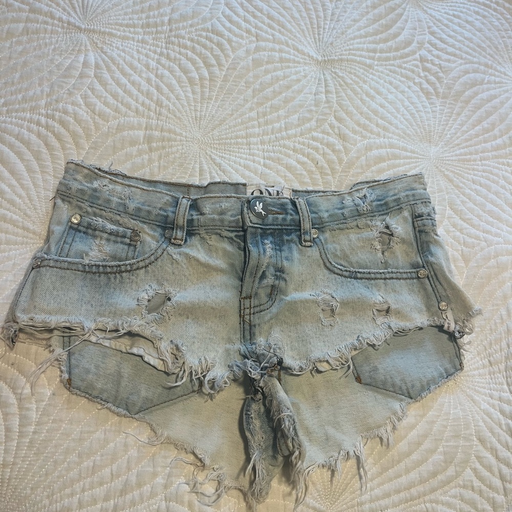 One Teaspoon Ultra Distressed Jean Shorts